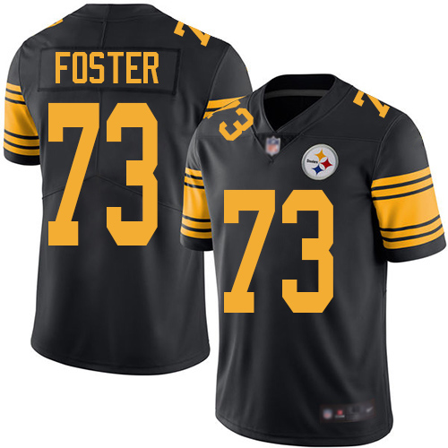 Men Pittsburgh Steelers Football #73 Limited Black Ramon Foster Rush Vapor Untouchable Nike NFL Jersey